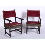 A pair of armchairs