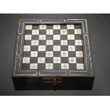 Chess, Backgammon and Nine Men’s Morris (Mill game) board articulated and closing in the shape of a