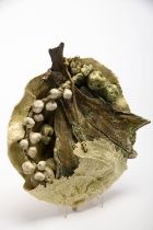 RAFAEL BORDALO PINHEIRO - 1846-1905 Basket with codfish and string of garlic
