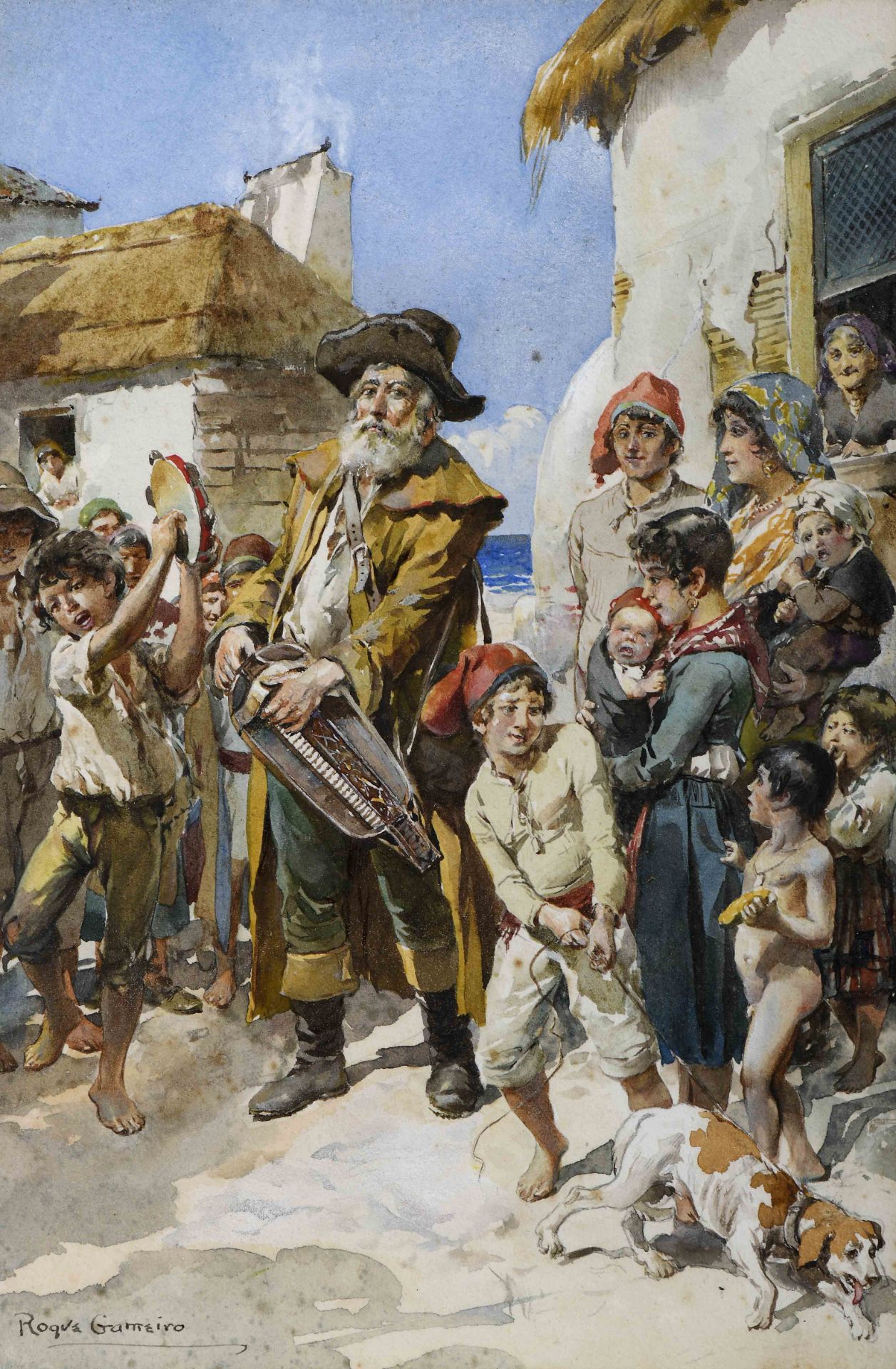 ALFREDO ROQUE GAMEIRO - 1864-1935 Festivity in the village - Image 2 of 3