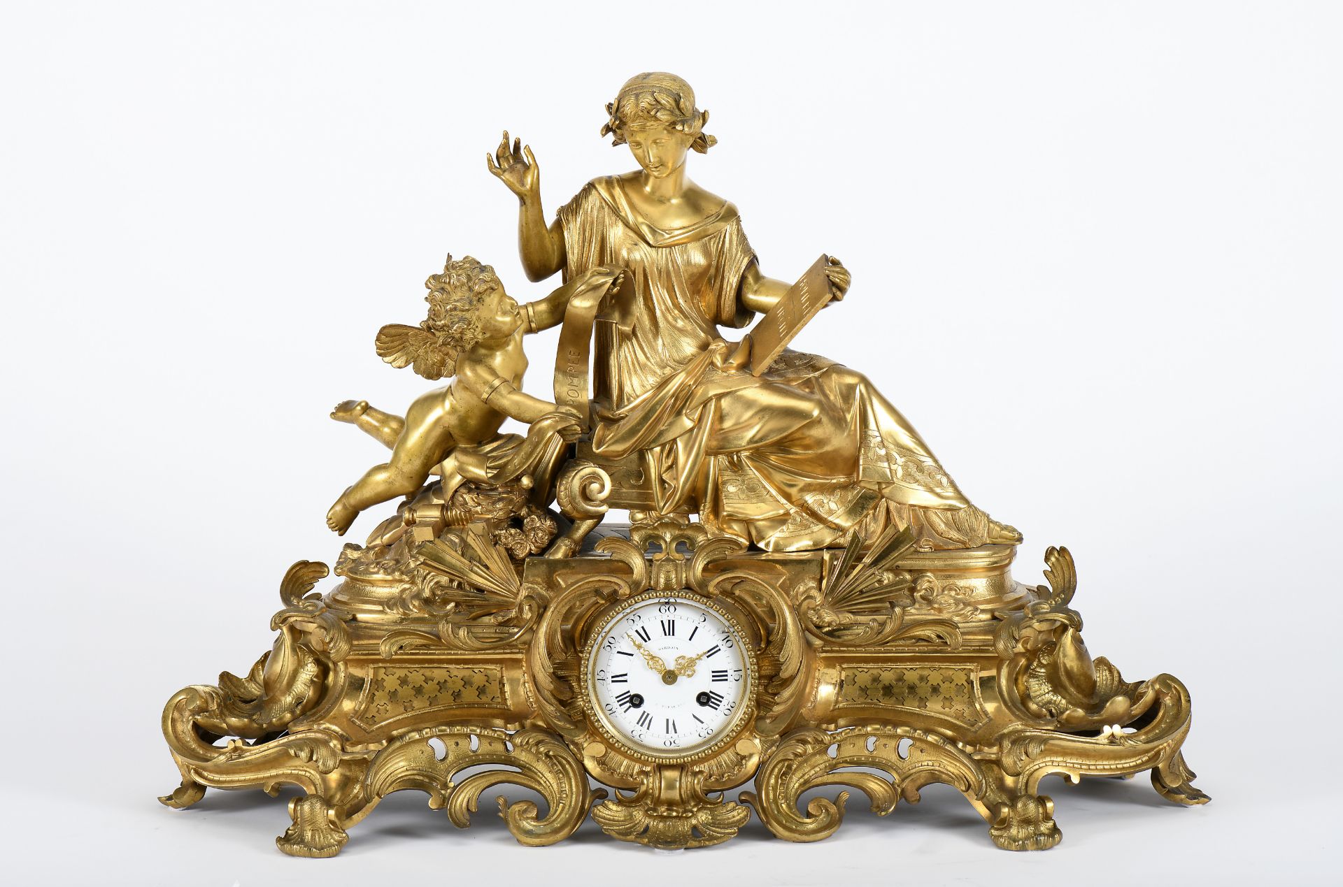 A table clock "Lady and cupid" - Image 5 of 5