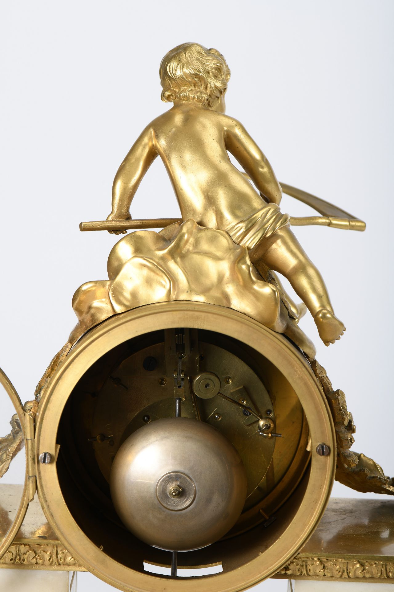 A Garniture - Clock and pair of two-light candelabra - Image 3 of 5