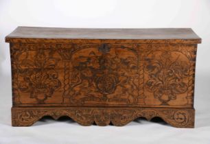 A grooved decoration large chest with solles - 1687