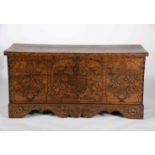 A grooved decoration large chest with solles - 1687