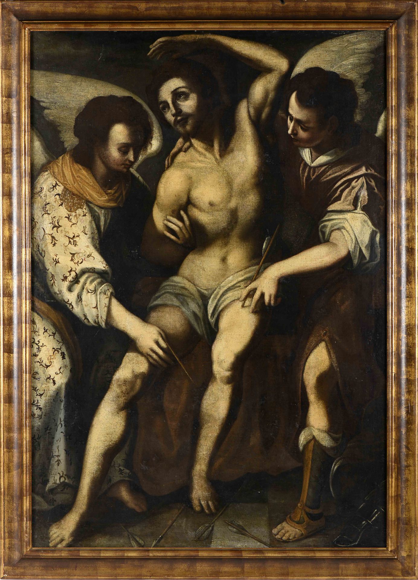 Saint Sebastian succoured by two angels