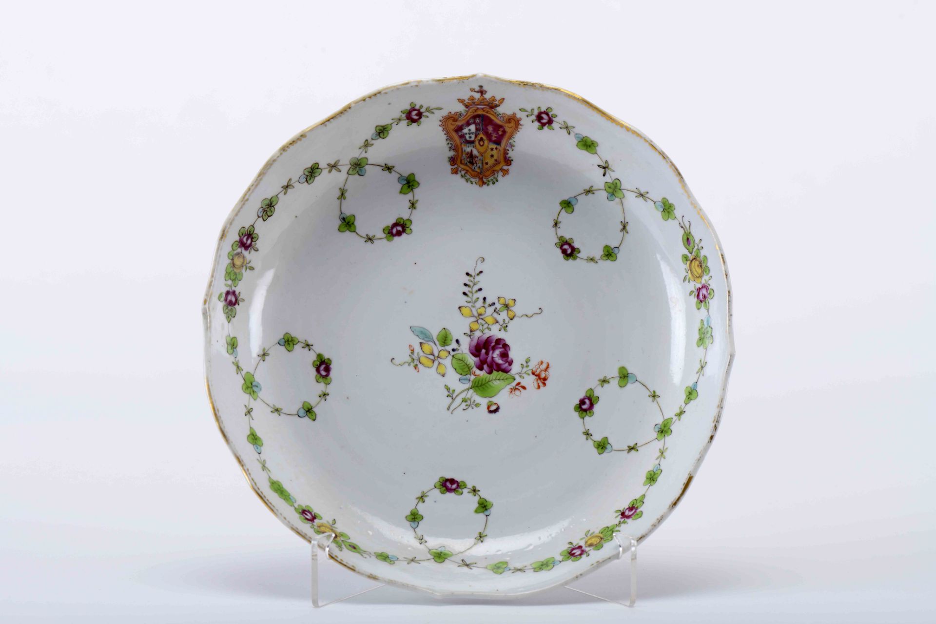 A scalloped round small dish