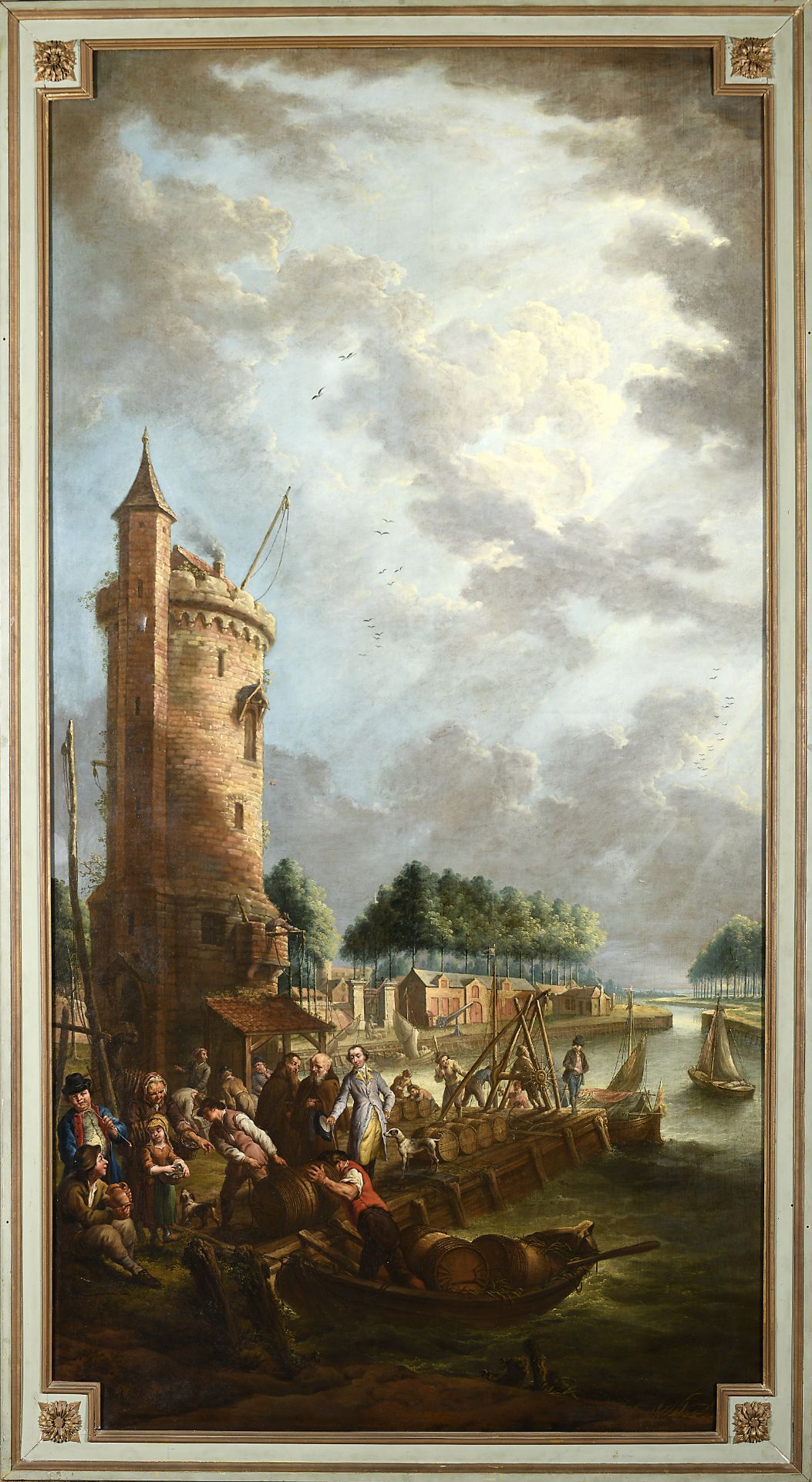 Harbour view with figures - Image 6 of 6