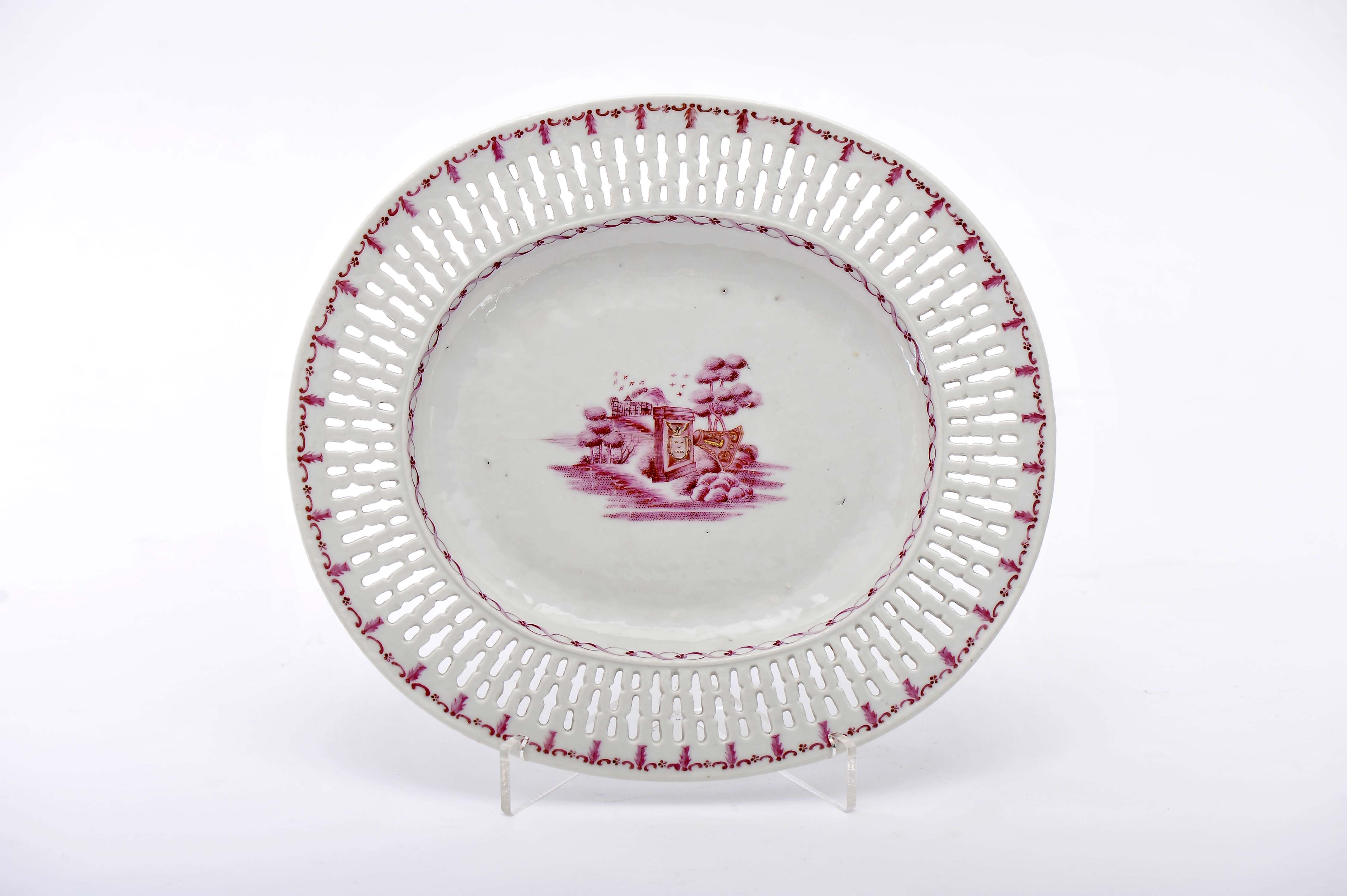 An Oval platter with lacy edge