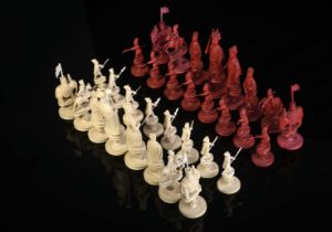 Chess Pieces - English army led by George III against the Chinese army