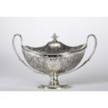 An oval tureen with two handles