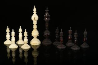 Chess pieces - two kings and nine pawns