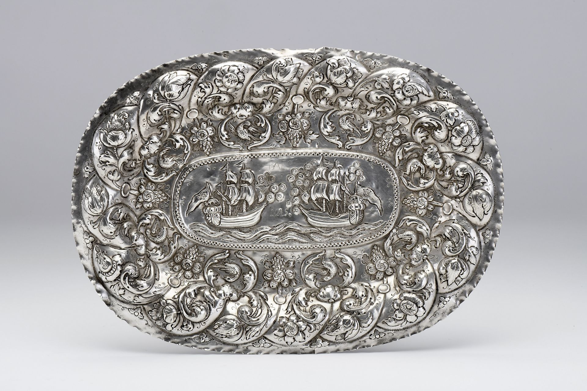 An oval ceremonial salver