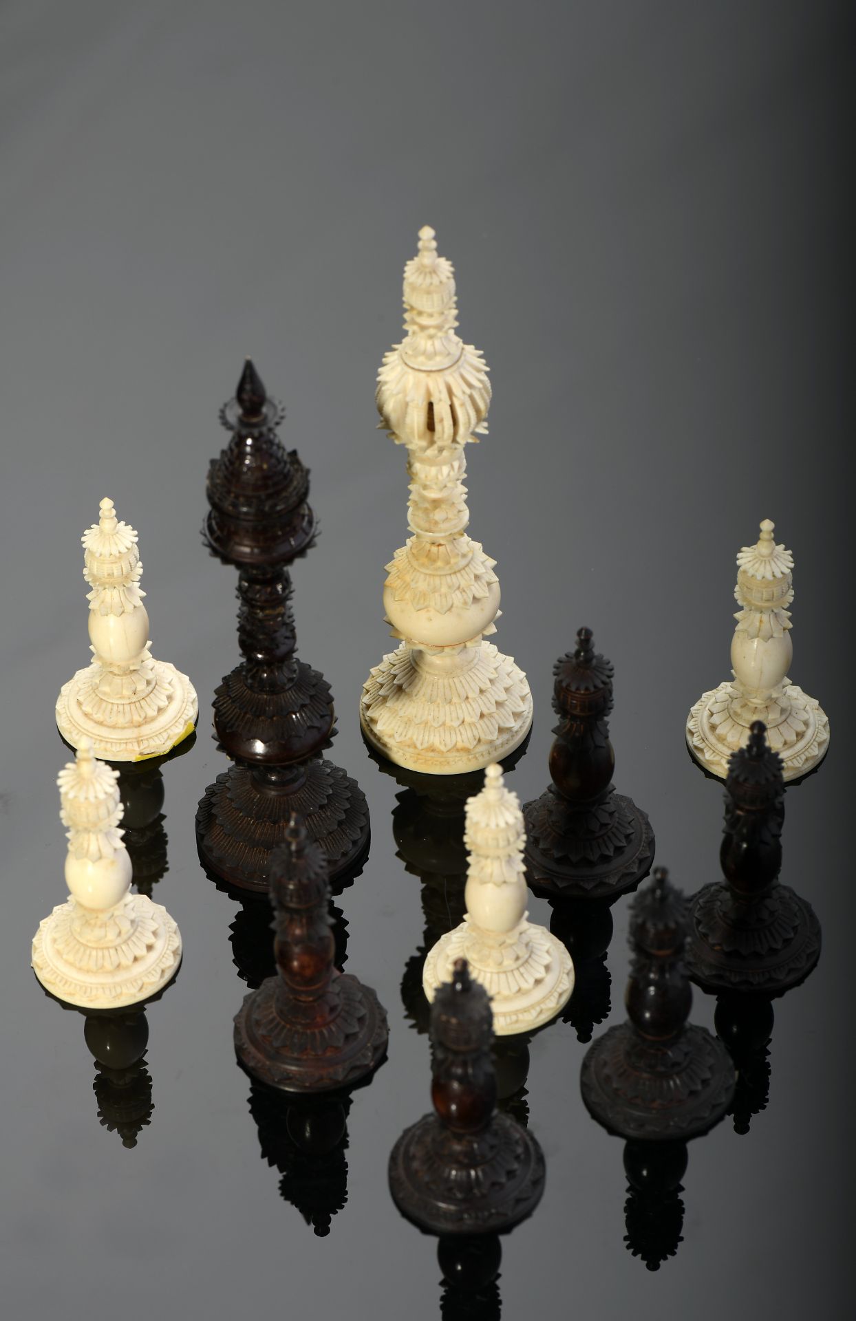 Chess pieces - two kings and nine pawns - Image 2 of 2