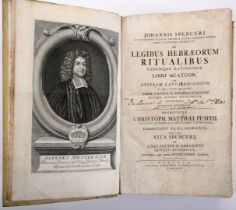 SPENCER, John.- [...] De Legibus Hebræorum ritualibus earumque rationibus, libro quatuor. Ad nuperam