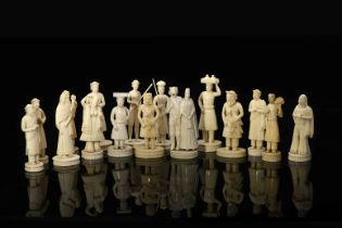 Sixteen Chess pieces "Pawns" - Indian figures
