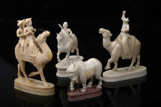 Chess Pieces - two bishops as camels and two knights, one as a Bull