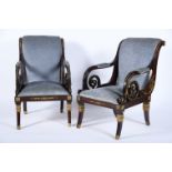 A pair of “Gondole” armchairs