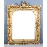 A 19th Century Gilt Framed Rectangular Wall Mirror, the frame carved with floral and leaf scroll