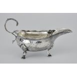 A George III Provincial Silver Sauce Boat, by William Stalker & John Mitchison, Newcastle 1774, with