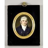 Attributed to John Inigo Wright (c. 1745-1820) - Miniature - Shoulder length portrait of a gentleman