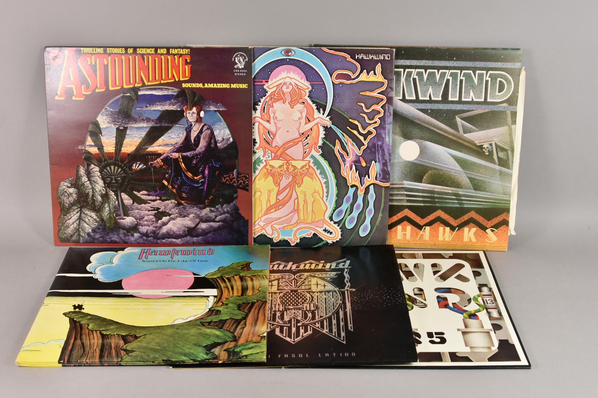 A Quantity of Hawkwind 12-Inch Vinyl LPs, including - "Ritual", "Thrilling Stories of Science and