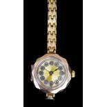 An Early 20th Century 9ct Gold Lady's Manual Wind Wristwatch, by Rolex, 9ct gold case, 26mm, gold