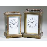 A Late 19th/Early 20th Century French Carriage Clock and a Similar Smaller, the larger clock No.