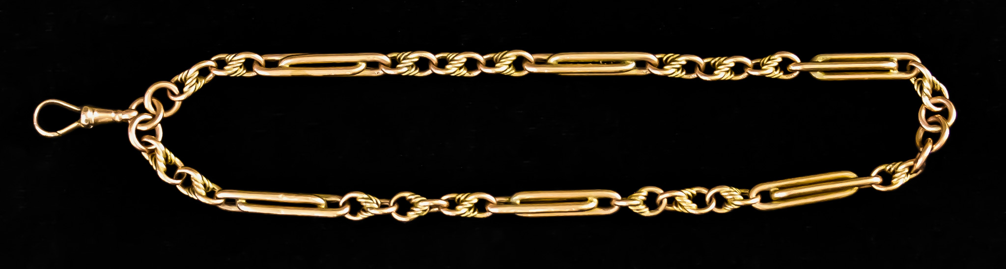 A 9ct Gold Albert Watch Chain (Necklace Converted), 360mm overall, gross weight 21g