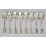 A Selection of Mostly Georgian and Victorian Silver Fiddle Pattern Spoons and Forks, comprising -