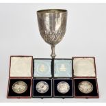 A Late Victorian Silver Prize Cup and Fourteen Victorian Agricultural Awards All to W.A. Glynn