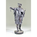 Emile Louis Picault (1833-1915) - Brown patinated bronze standing figure of "Herald of Arms", on