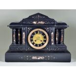 A 19th Century French Black Marble Cased Mantel Clock, by S Marti & Cie, and retailed by G Cook,