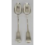 A Pair of Victorian Silver Fiddle Pattern Gravy Spoons by Samuel Hayne and Dudley Cater, London
