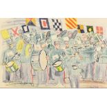 ***Raoul Dufy (1877-1953) - Lithograph in colours - "The Band", circa 1949, 19ins x 29.5ins,