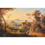 Manner of Consalvo Carelli (1818-1900) - Oil painting - "Cava", bears signature and title, panel