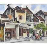Pham Luan (Born 1954) - Oil painting - "Pho Hang Bac Sondau", street scene, canvas, 15ins x 19ins,