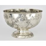 An Edward VII Silver Circular Bowl by C S Harris & Sons Ltd, London 1907, with moulded rim, the