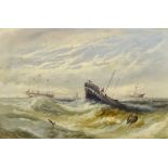 Henry E. Byron (19th Century British School) - Pair of oil paintings - Life boat in squally sea,