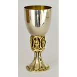 An Elizabeth II Arum Silver and Silver Gilt Limited Edition Goblet, by Hector Miller, London 1989,