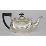 A George V Silver Rectangular Teapot by Frederick Wilson & Co., London 1925, the slightly domed