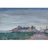 Frank Waddington (1897-1952) - Watercolour - Coastal village, initialled and dated '26, 9ins x 13.