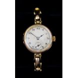 An Early 20th Century 9ct Gold Lady's Manual Wind Wristwatch, by Rolex, 9ct gold case, 24mm,