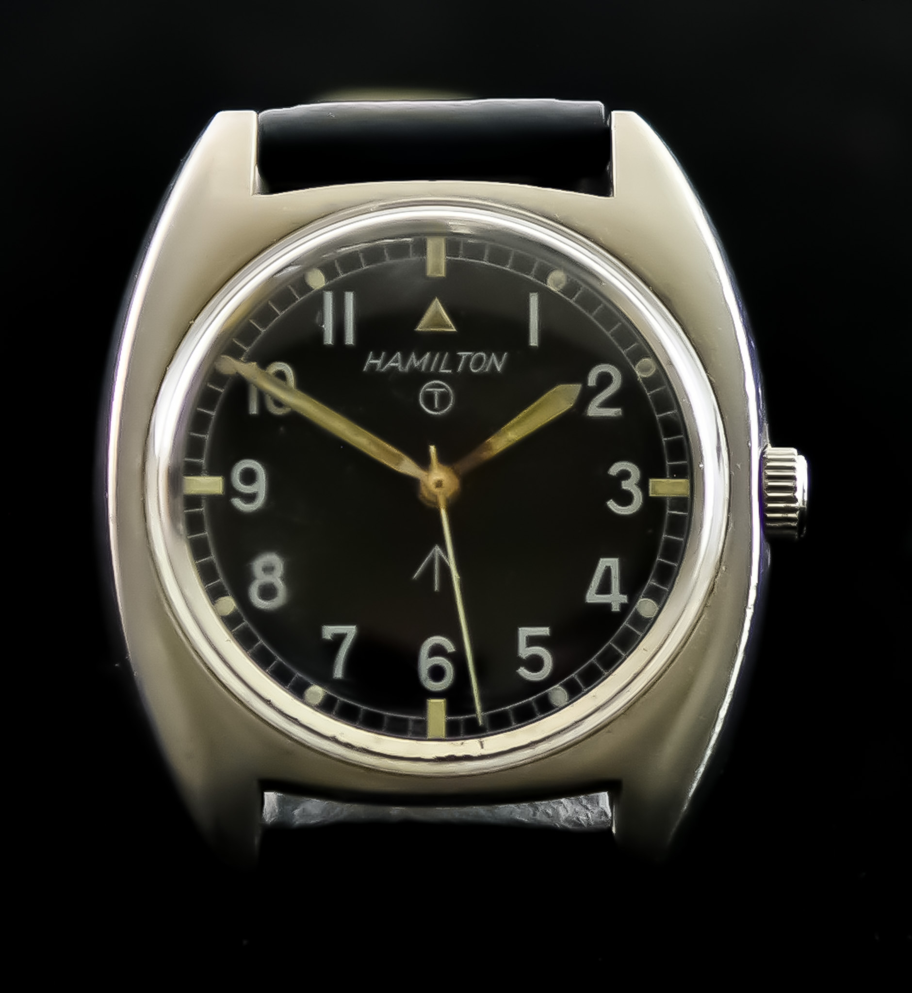 A 20th Century Manual Wind Military Wristwatch, by Hamilton, Serial No. 114118/73, stainless steel