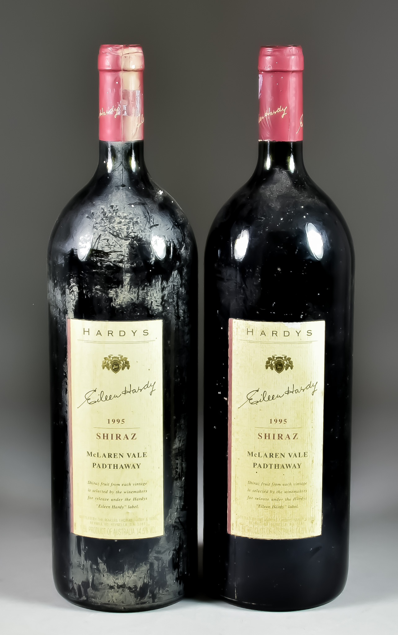 Two 1.5 Litre Bottles of Hardy's "Eileen Hardy" 1995 Shiraz, McClaren Vale Padthaway