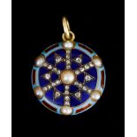 A Diamond, Seed Pearl and Enamelled Sweetheart Pendant, Late 18th/Early19th Century, set with