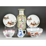 A Small Collection of Chinese Porcelain, Primarily 18th Century, including - Imari bowl painted in