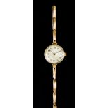 An Early 20th Century 14ct Gold Lady's Manual Wind Wristwatch, by Rolex, 14ct gold case, 30mm,