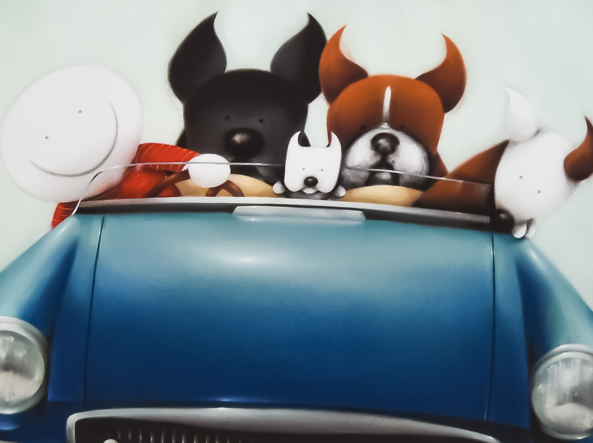 ***Doug Hyde (Born 1972) - Limited Edition Coloured Print - "Boy Racers", No. 271/595, signed and