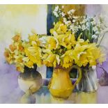 Adelene Fletcher (20th/21st Century) - Watercolour - "Daffodils and Pears", signed, 19ins x 21ins,