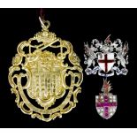 A Small Group of City of London Badges, comprising - a silver gilt 1856 City of London and